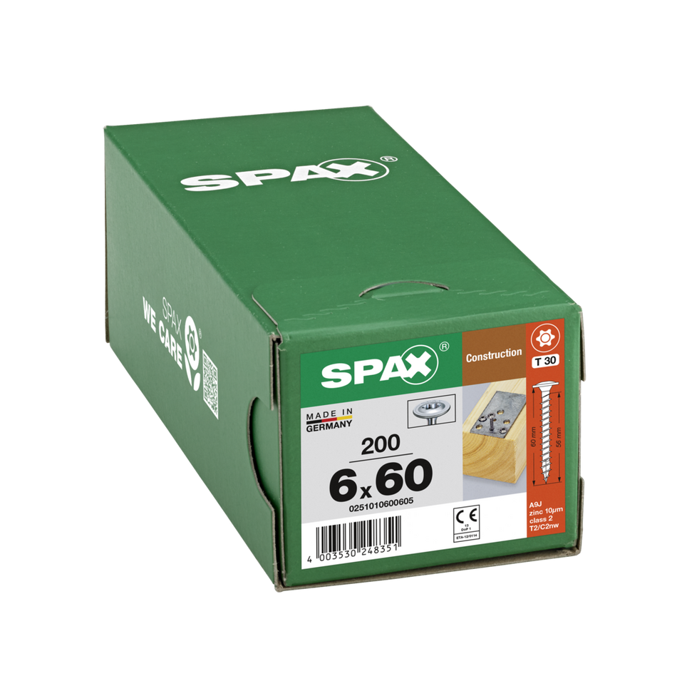 SPAX Holzbau HI.FORCE Tellerkopf T-STAR plus VGW WIROX A9J 6x60 200 St.