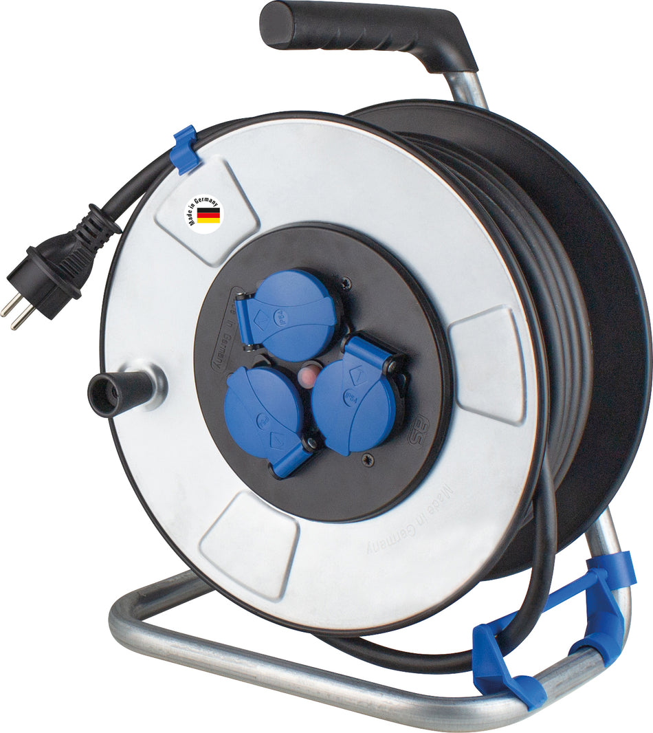 AS SCHWABE IRONCOAT Metall-Kabeltrommel, 40 m H07RN-F 3G1,5, 3 Steckdosen 230V/16A