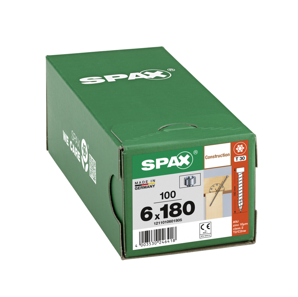 SPAX Holzbau IN.FORCE Zylinderkopf T-STAR plus VGW WIROX A9J 6x180 100 St.