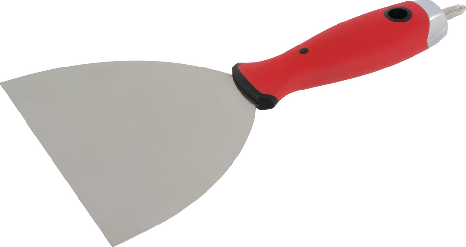 TRIUSO Fugenspachtel 125mm, BIT-PH2 Edelstahl, 2K-Griff, rot-schwarz