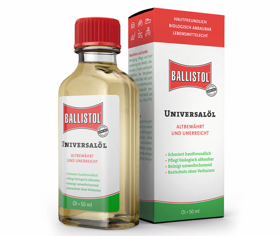 BALLISTOL Universalöl, 50 ml, vielseitig für Metall/Holz/Leder/Kunststoff, geruchsarm