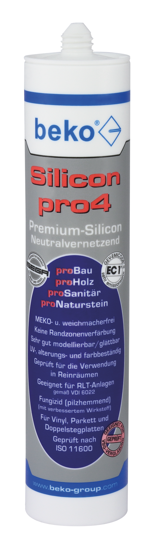 BEKO Silicon pro4 Premium 310 ml, Anthrazit, Pilzhemmend, UV-Beständig, für Innen & Außen