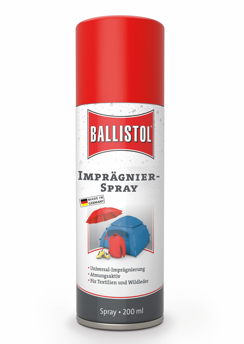 BALLISTOL Imprägnier-Spray, 200 ml, Wasser- und Schmutzschutz für Textilien und Leder