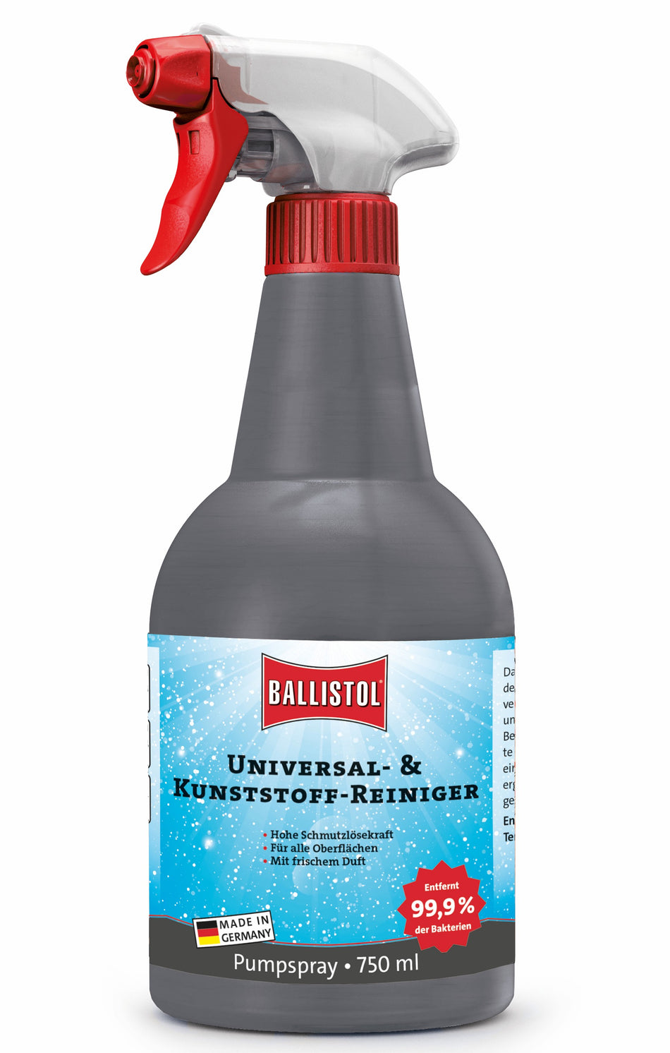 BALLISTOL Universal- und Kunststoff-Reiniger, 750 ml, für diverse Oberflächen