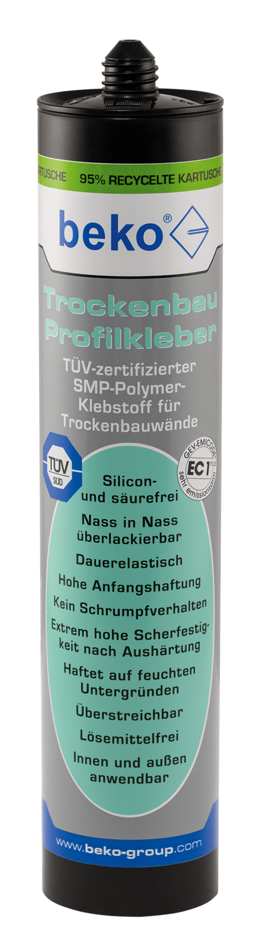 BEKO Trockenbau Profilkleber 310 ml, weiß, TÜV-zertifiziert, für innen und außen