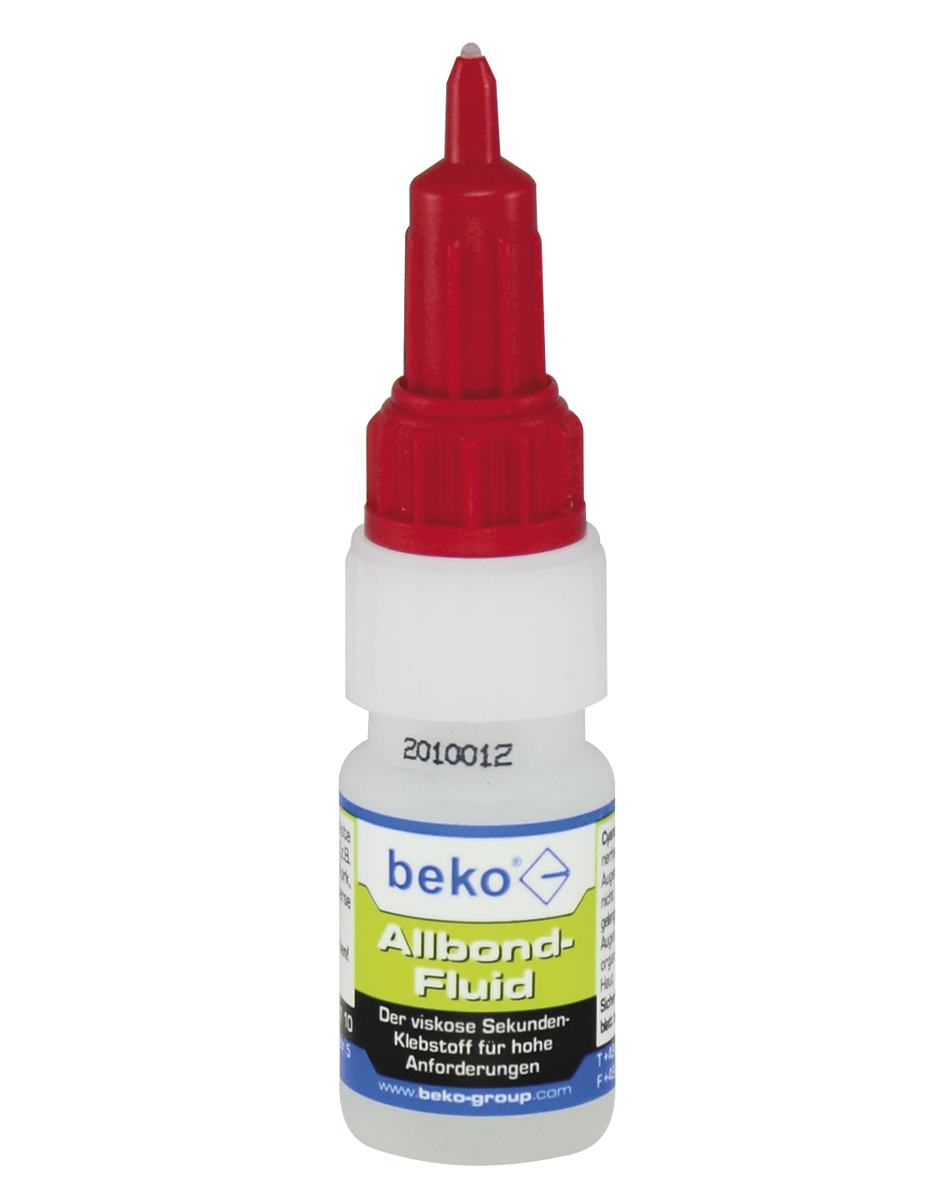 BEKO Allbond-Fluid 10 g, Cyanacrylat-Klebstoff, transparent, Dreh-Dosierverschluss, Blisterkarton