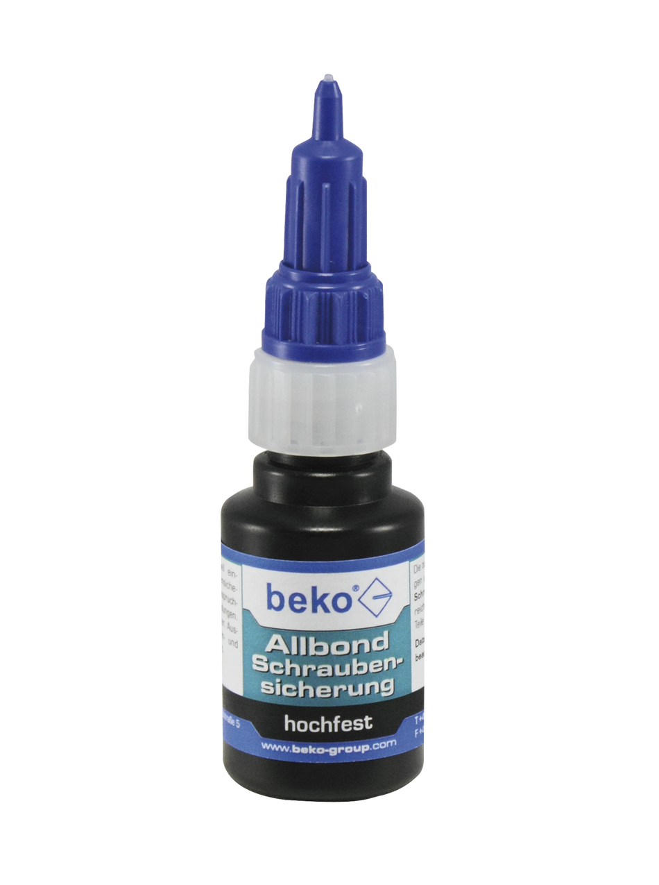 BEKO Allbond Schraubensicherung, hochfest, 10 ml - bis M20, schnelle Funktionsfestigkeit, Blisterkarton