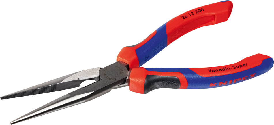 TRIUSO Flachrundzange mit Schneide, 200 mm, starkwandiger 2K-Griff