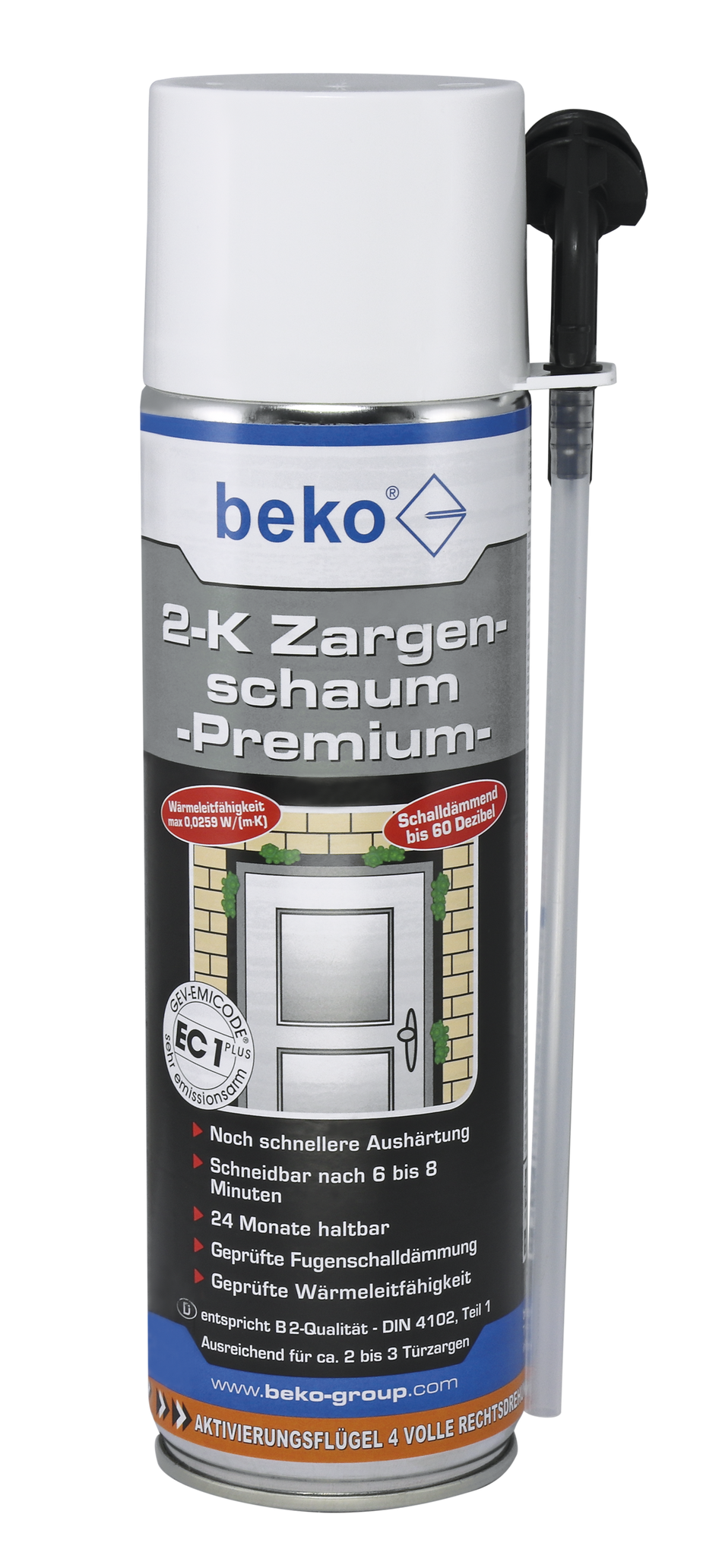 BEKO 2-K Zargenschaum PREMIUM 400 ml, Sicherheitsventil, für 2-3 Türzargen