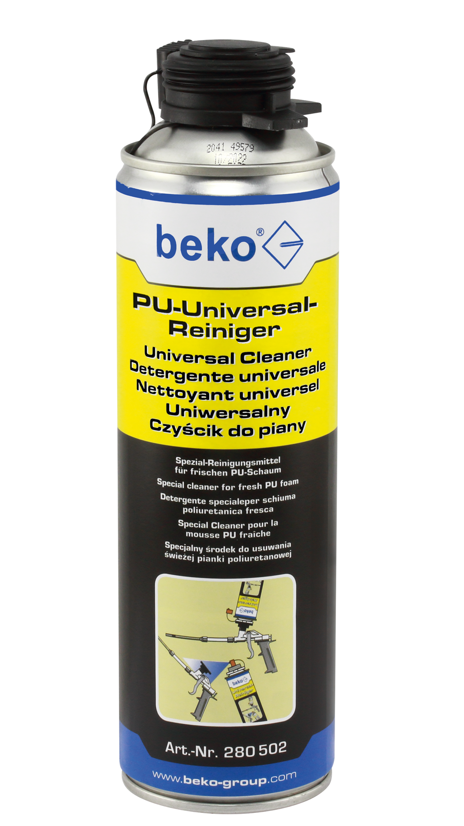 BEKO PU-Universal-Reiniger 500 ml, rückstandsfrei, mit Sprühkopf und Gewinde