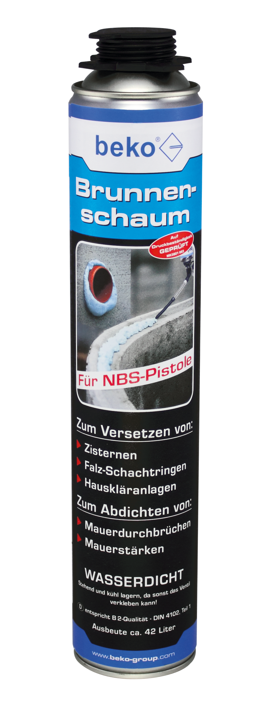 BEKO Brunnenschaum 750 ml, wasserdicht bis 8 m, frost- und alterungsbeständig