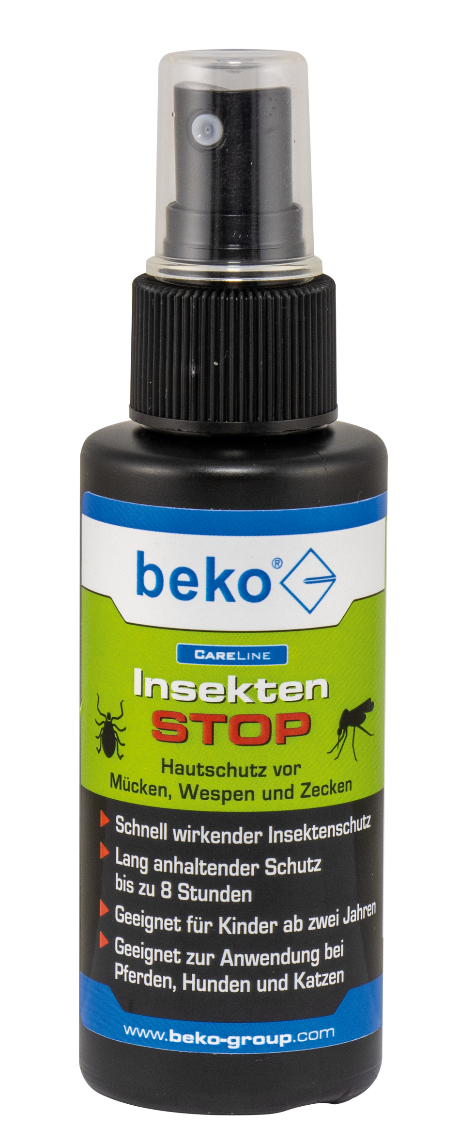 BEKO CareLine Insekten-STOP 100 ml, Schutz bis 8 Std., hautfreundlich, BAuA-Nr.: N--68393