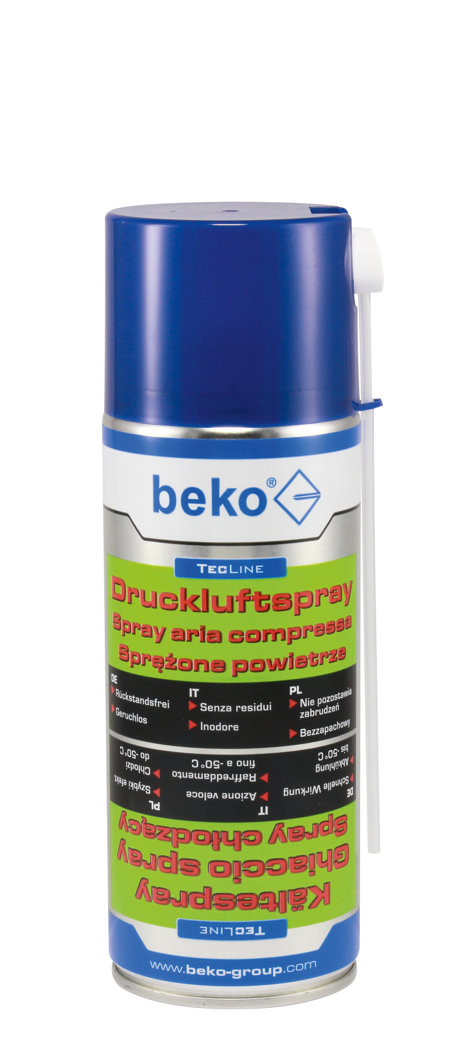 BEKO TecLine Druckluft-/Kältespray 400 ml, rückstandsfrei, Abkühlung bis -50°C