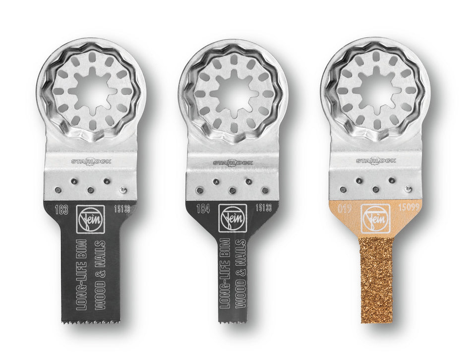 FEIN Combo Starlock MINI CUT / 3-tlg. Zubehör-Set für präzises Sägen & Feilen in engen Bereichen – ideal für Installationen, Schalter-Einbau & Modellbau, passend für alle FEIN Multitools & Starlock-Geräte