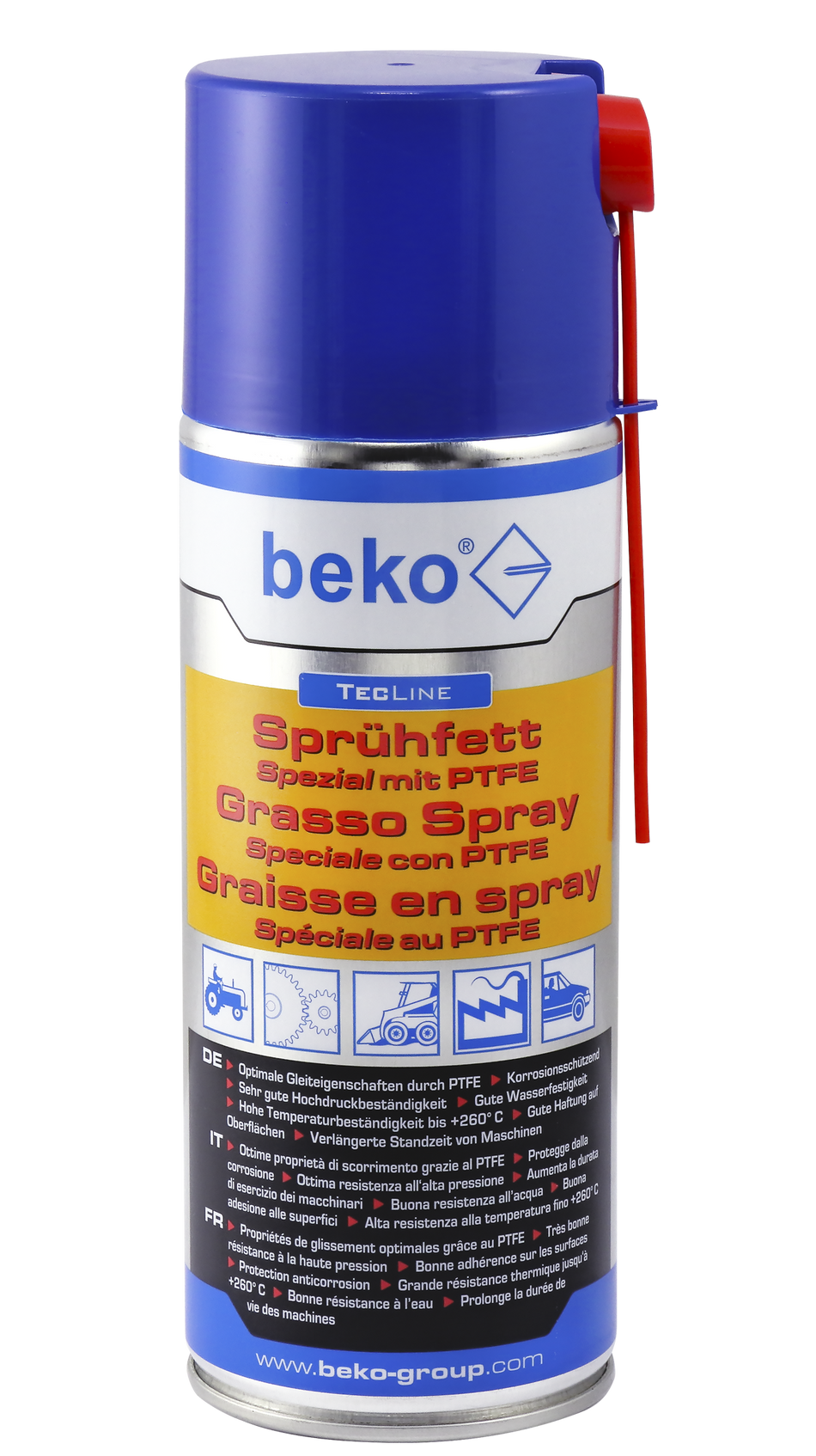 BEKO TecLine Sprühfett Spezial mit PTFE 400 ml, temporär & permanent, feiner Sprühstrahl