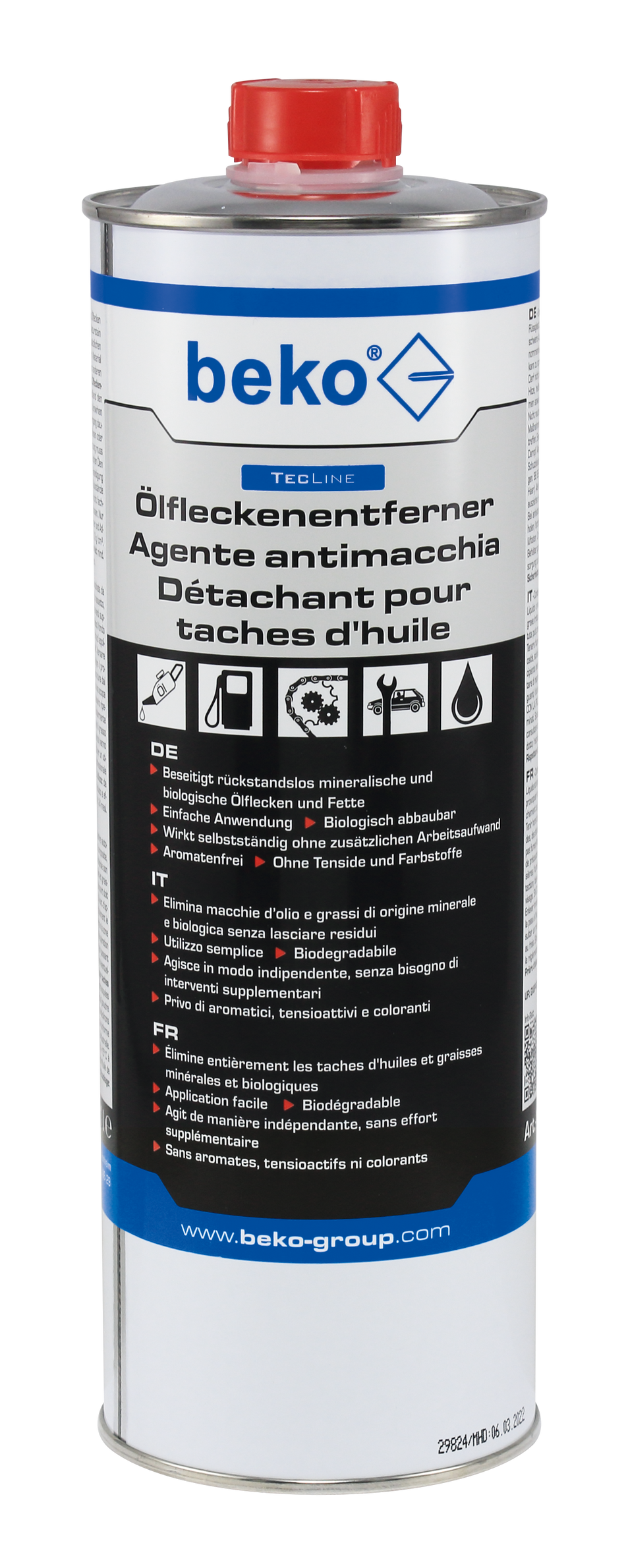 BEKO TecLine Ölfleckenentferner 1 l, Profiqualität, biologisch abbaubar, für Innen & Außen