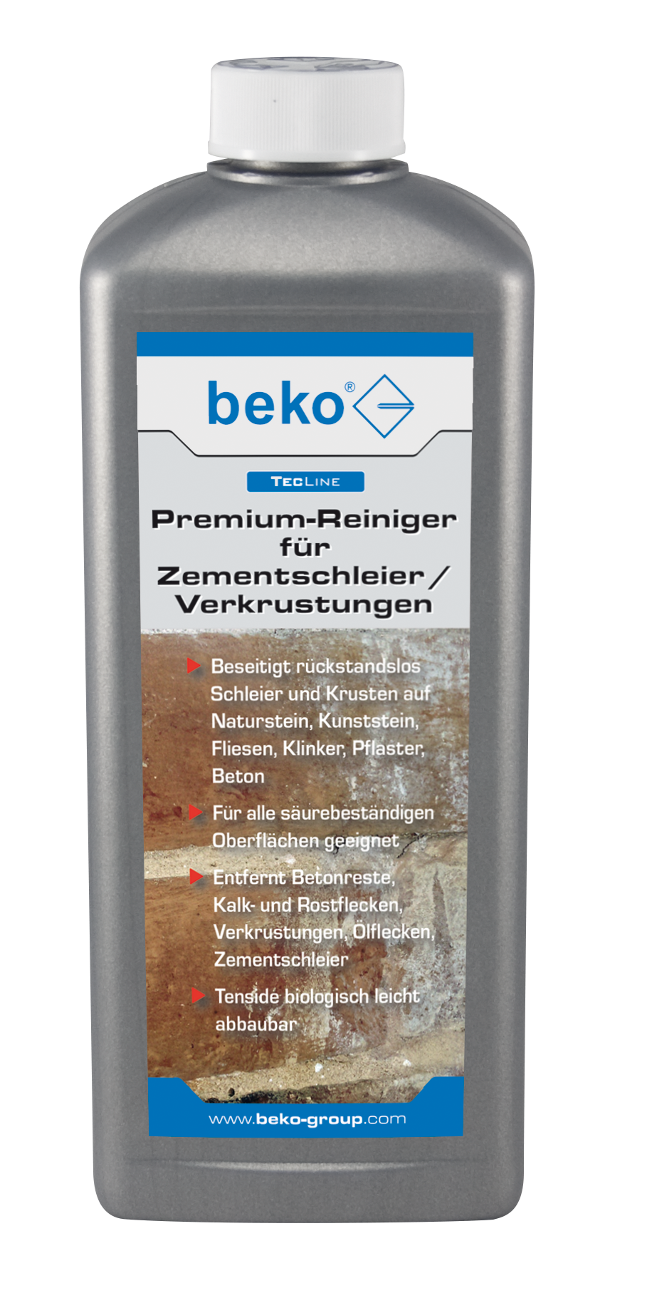 BEKO TecLine Premium-Reiniger, 1 l, für Zementschleier und Verkrustungen, biologisch abbaubar