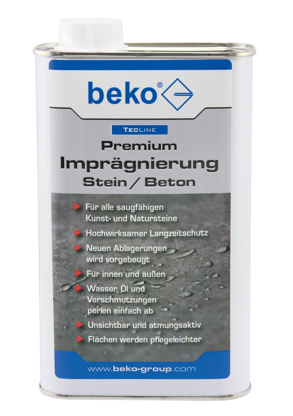 BEKO TecLine Premium-Imprägnierung Stein/Beton, 1 l, Langzeitschutz, innen & außen
