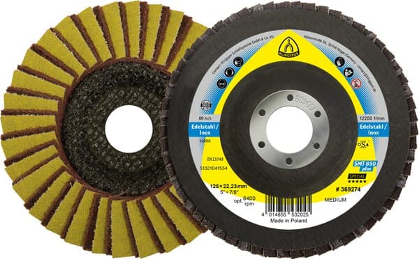 KLINGSPOR SMT 850 Schleifmopteller Komb. 125 x 22,23mm K.60 Coarse gew.