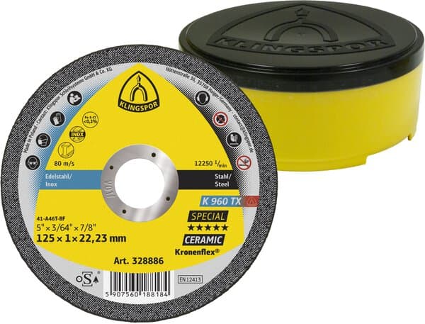 KLINGSPOR K 960 TX Trennscheiben,Keramik 125 x 1 x 22,23 mm gerade