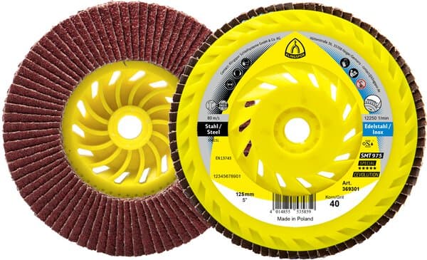 KLINGSPOR SMT 975 Schleifmopteller, Gew. M 14,Ker.,125mm, Korn 40 gew.