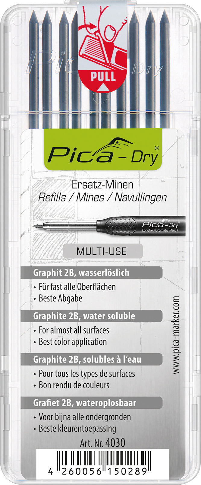 TRIUSO PICA-DRY Ersatzminen Baumarker Graphit, 10 Stück/Pack