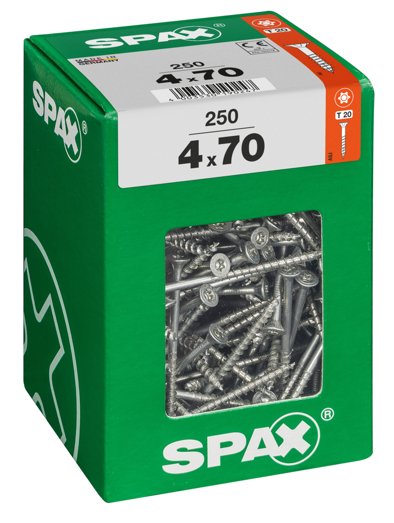 SPAX Universal Senkkopf T-STAR plus TGW WIROX A9J 4x70 XXL 250 St.