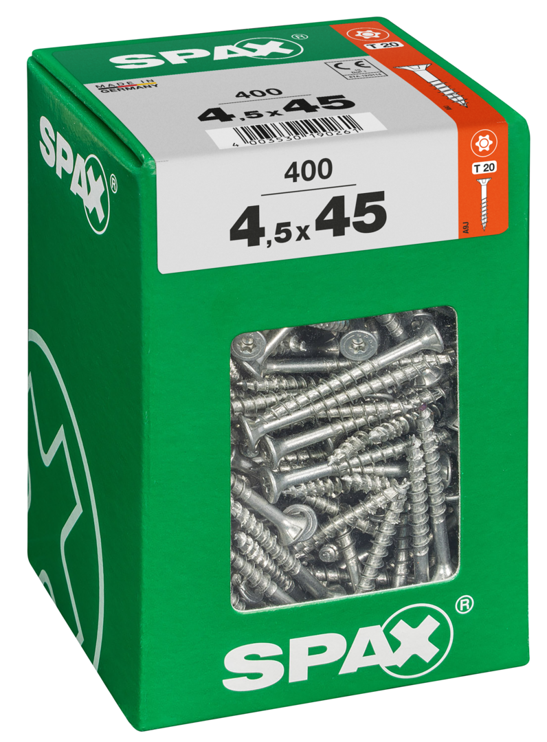 SPAX Universal Senkkopf T-STAR plus TGW WIROX A9J 4,5x45 XXL 400 St.