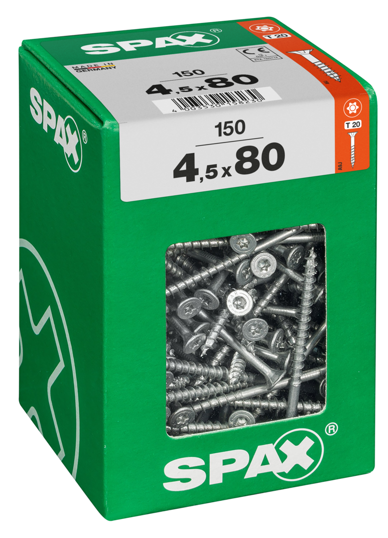 SPAX Universal Senkkopf T-STAR plus TGW WIROX A9J 4,5x80 XXL 150 St.