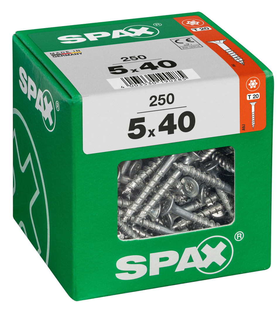 SPAX Universal Senkkopf T-STAR plus TGW WIROX A9J 5x40 XXL 250 St.
