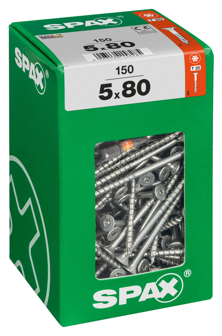 SPAX Universal Senkkopf T-STAR plus TGW WIROX A9J 5x80 XXL 150 St.