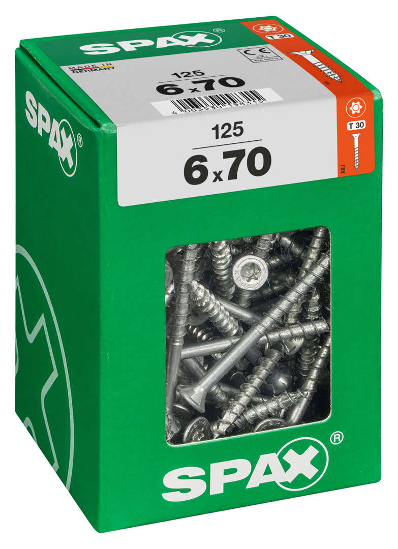 SPAX Universal Senkkopf T-STAR plus TGW WIROX A9J 6x70 XXL 125 St.