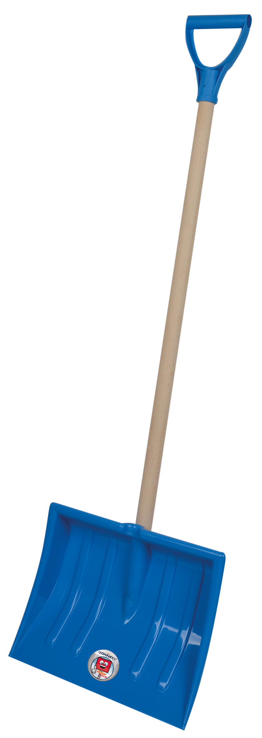 SONNECK Kinder Schneeschieber Kunststoff MAXI, CE-zertifiziert, Holzstiel mit D-Griff