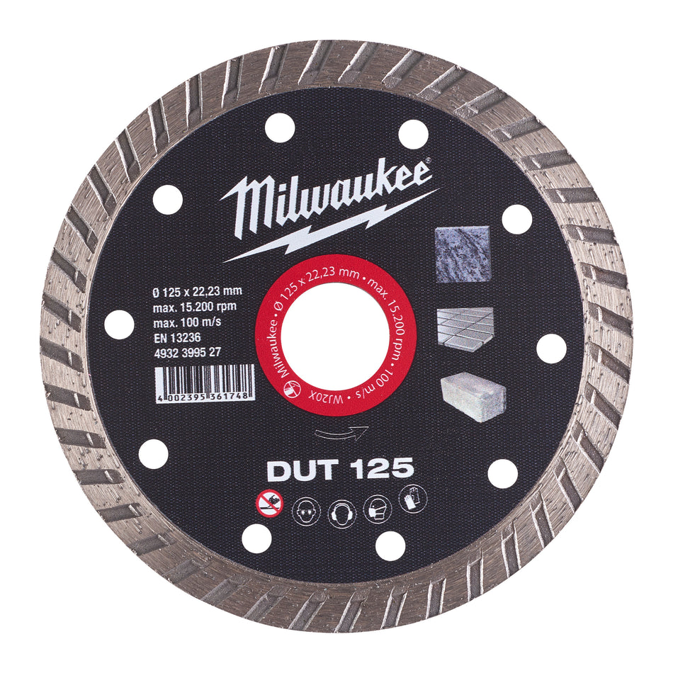 MILWAUKEE Diamanttrennscheibe DUT125 125 mm Universal geschlossen