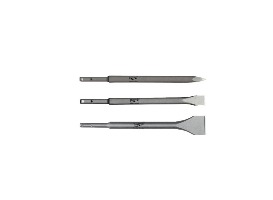 MILWAUKEE Meissel-Set SDS-Plus, 3-teilig, Länge 250 mm
