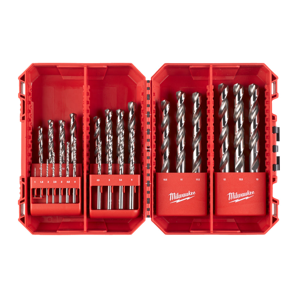 MILWAUKEE Metallbohrer-Set HSS-G THUNDERWEB, konischer Kern, parabelförmige Spannut, ABS Kassette