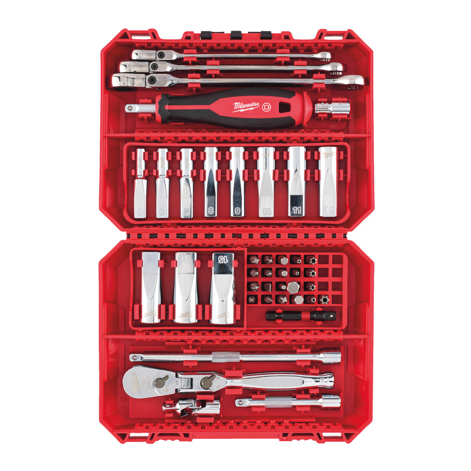 Milwaukee 1/4" Ratschen- und Steckschlüsseleinsatz-Set 42 tlg.