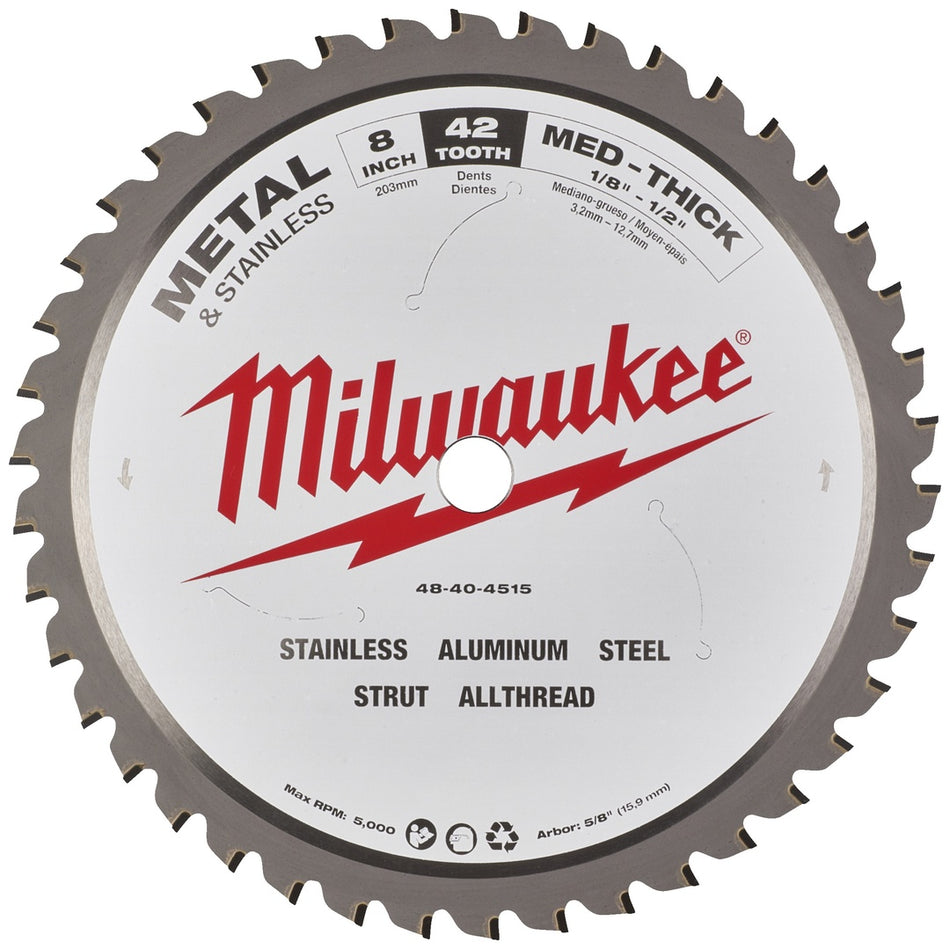 MILWAUKEE Kreissägeblatt für Metall-Handkreissägen 203 x 15,87 mm Z42