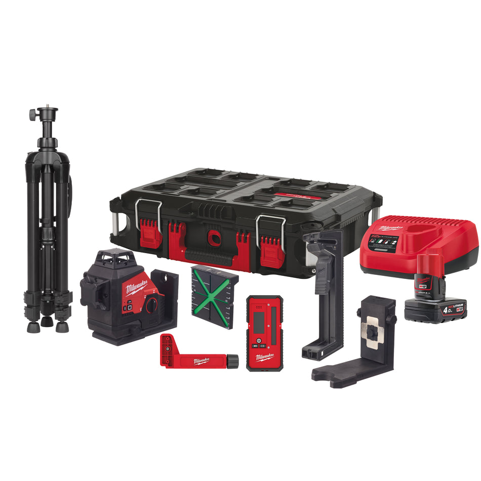 MILWAUKEE Kreuzlinienlaser-Set M123PLKIT-401P