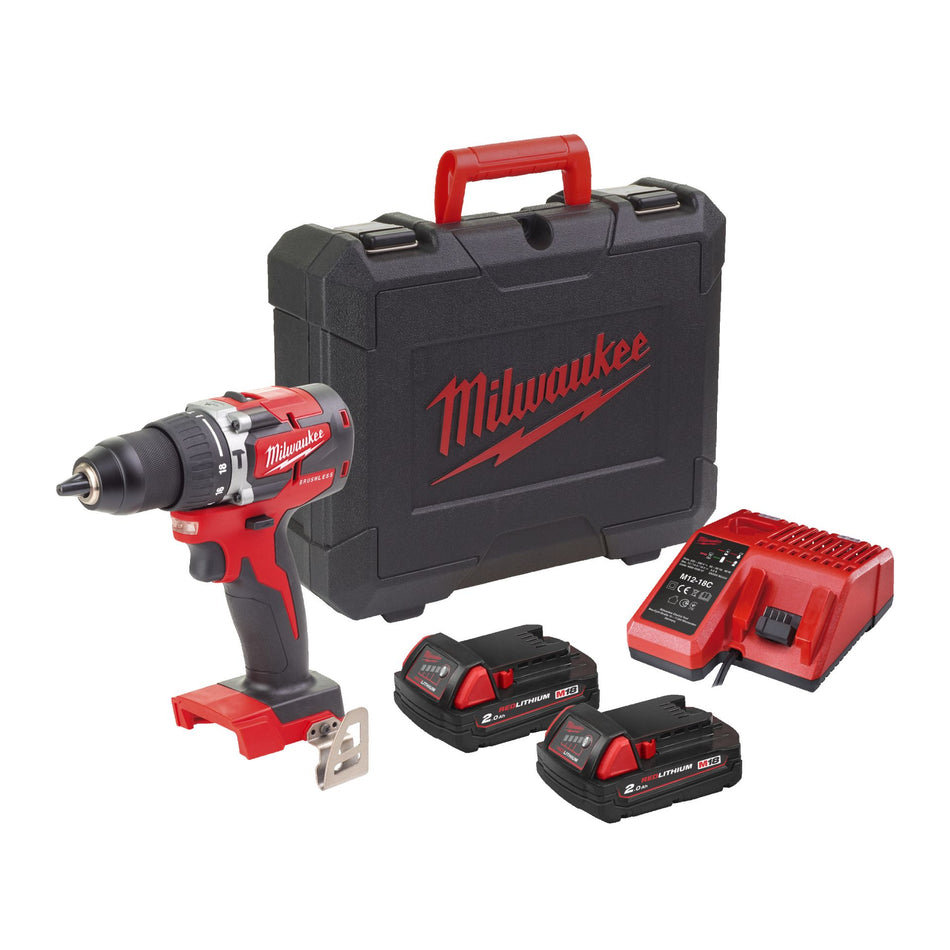 Milwaukee Akku-Schlagbohrschrauber M18 BLPDRC-402C, 1x 2,0 Ah, 1x 4,0 Ah und Lader im Koffer