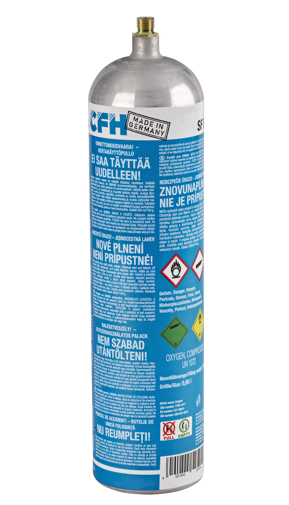 CFH Sauerstoff (O2) SF 504 (0,95 l Aluflasche)