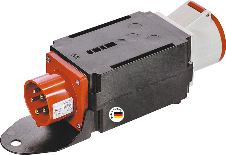 AS SCHWABE MIXO-Adapter MAIN, 1x CEE 400V/16A Ein, 1x CEE 400V/32A Aus, Klappdeckel