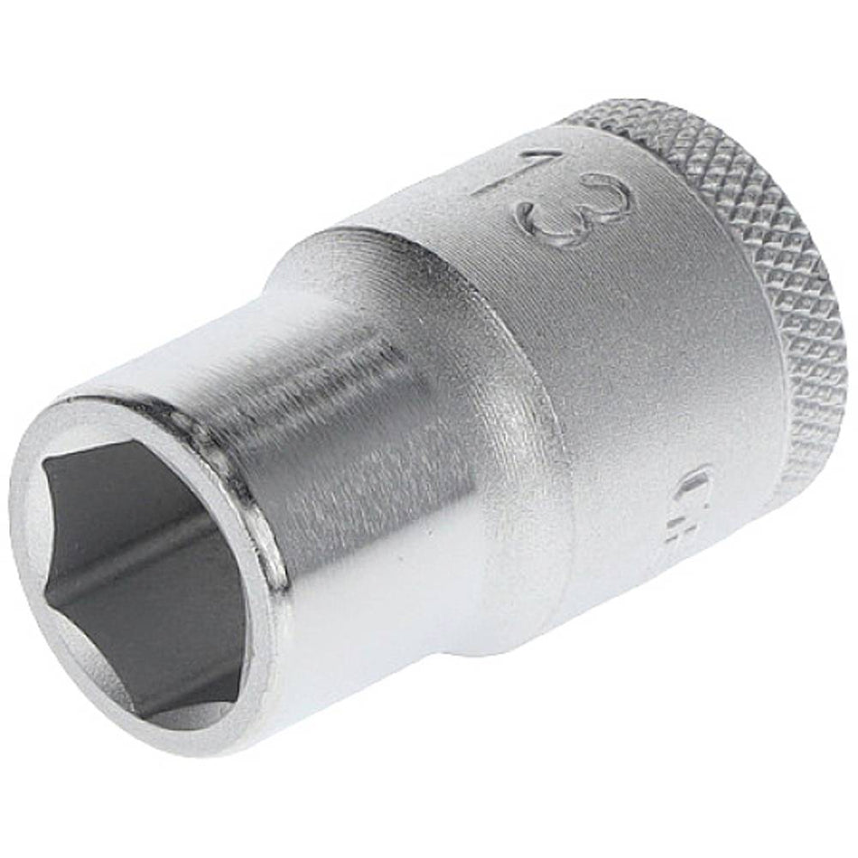 GEDORE Steckschlüsseleinsatz 1/2" 6-kant 13 mm, DIN 3124, Vanadium-Stahl 31CrV3, verchromt
