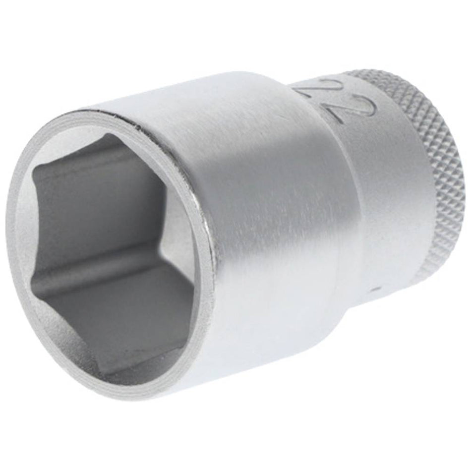 GEDORE Steckschlüsseleinsatz 1/2" 6-kant 22 mm, DIN 3124, ISO 2725-1, Vanadium-Stahl 31CrV3