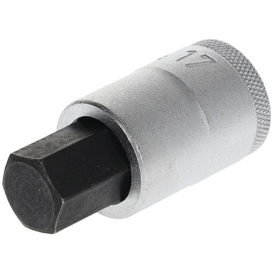 GEDORE Schraubendrehereinsatz 1/2" IN 19 17, Innen-6kt 17 mm, DIN 7422, manganphosphatiert