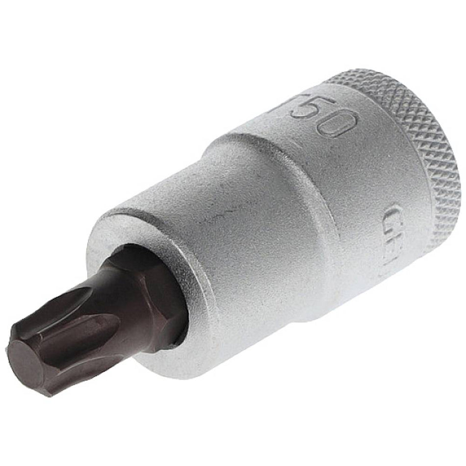 GEDORE Schraubendrehereinsatz 1/2" TORX T50, Handbetätigt, Kreuzrändelung, Verchromt