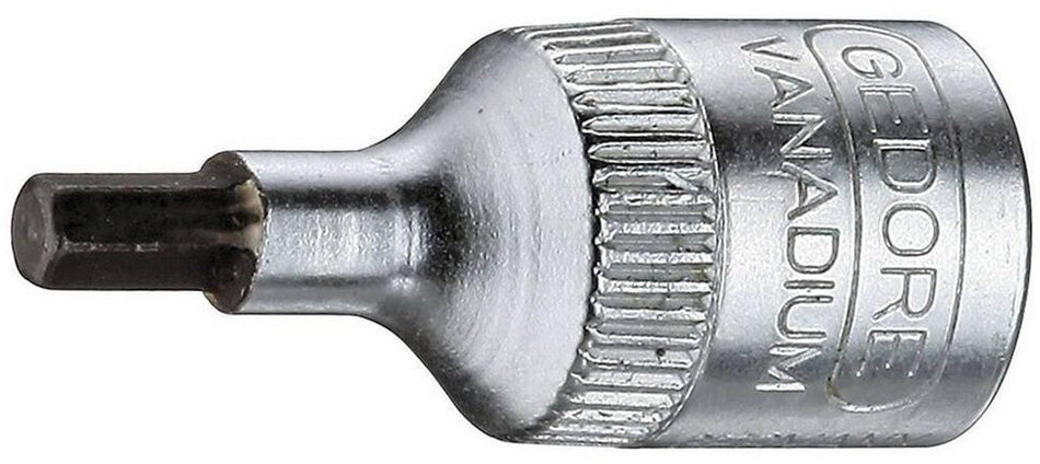 GEDORE Schraubendrehereinsatz 1/4" Innen-6kt 3 mm, DIN 7422, Chrom-Vanadium-Stahl, verchromt