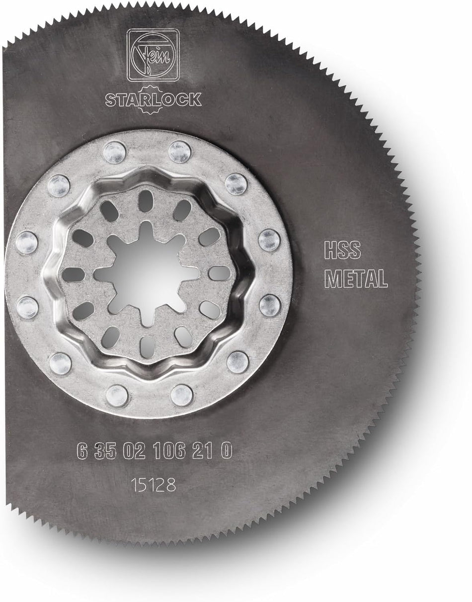 FEIN HSS-Sägeblatt, Voll-HSS, Metallverzahnung für Blech bis 1 mm, Kunststoffe, GFK, Holz, Kitt & Buntmetalle, segmentiert für präzises Arbeiten in Ecken & Kanten