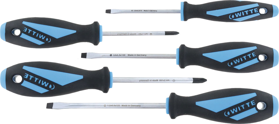 TRIUSO Schraubendrehersatz 5-tlg, MAXXPRO PH1+2/Schlitz4/5,5/6,5