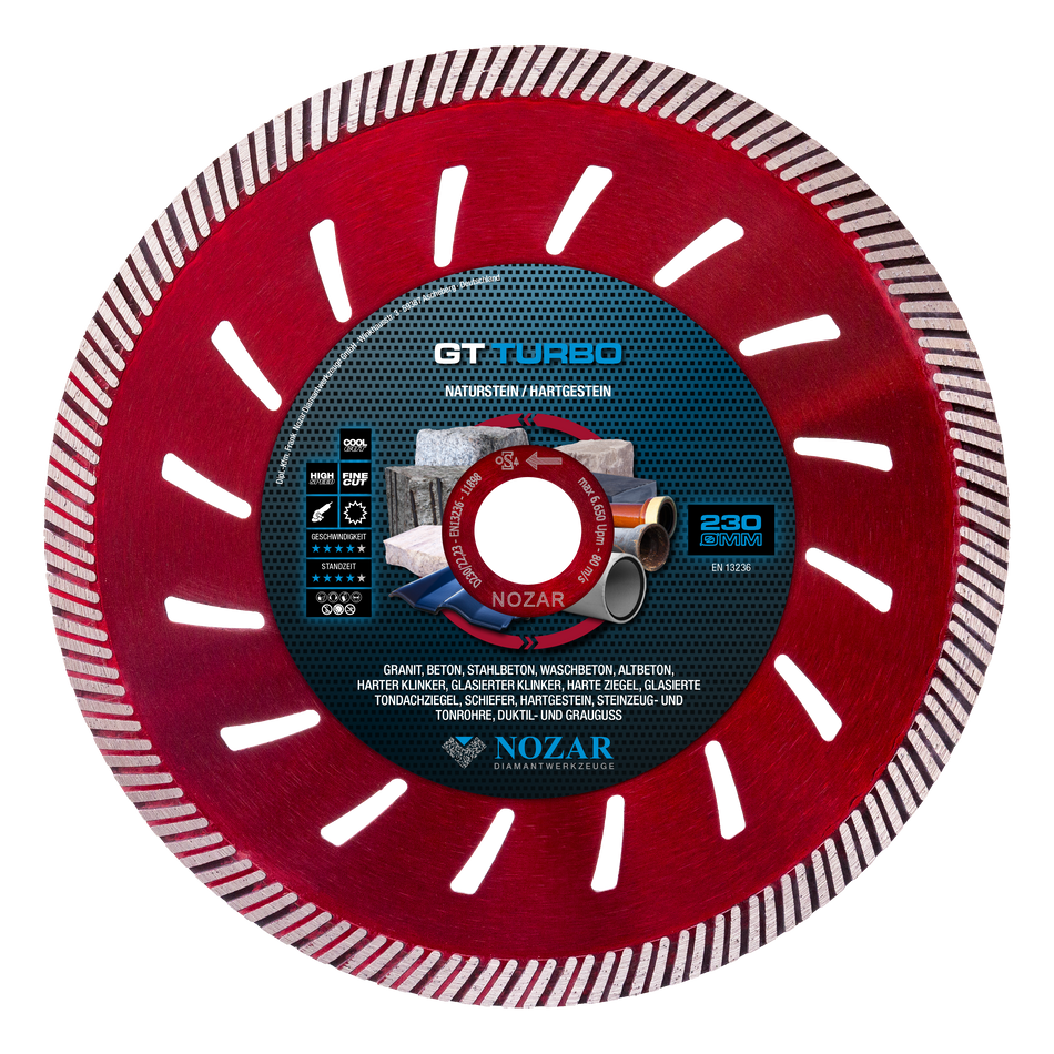NOZAR Diamanttrennscheibe Dia-TS 230x22,23 mm, Turbo, geschlossener Rand